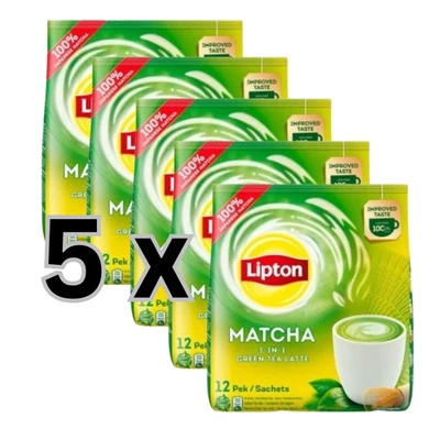(Pack de 5) Lipton Matcha Green Tea Latte (22g x 12 sobres) Foto 1 de 4