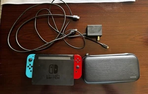 Nintendo Switch Handheld Console System V1 - Red Blue Joycons - Great Conditon - Picture 1 of 6