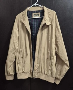 Orvis Mens Large Harrington Canvas Check Lined Jacket Baracuta Style - Picture 1 of 7