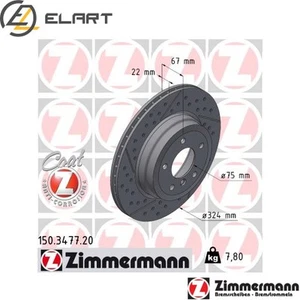 2x BRAKE DISC 150.3477.20 FOR BMW N47D20A/C/D/B N43B20A N46B20B/C/E M47D20 2.0L - Picture 1 of 6
