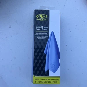 Athletic Works Quick Dry Swim Gym Sports Towel with Case for Adults Blue New - Picture 1 of 3