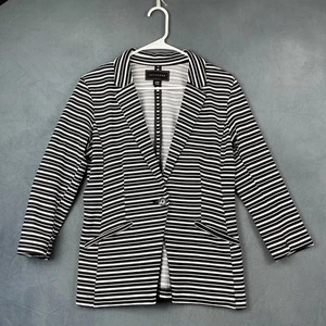 Metaphor Blazer Jacket Women Medium Casual Teacher Business Zebra Stretchy Light - Picture 1 of 9