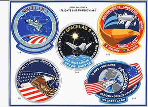 CALCOMANÍAS de misión Columbia Challenger del transbordador espacial de la NASA cinco en hoja total #4 - Imagen 1 de 1