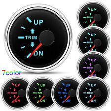 52mm Trim Gauge Meter UP-DN In Outboard Engine 0-190ohms 7 Colors LED for Boat