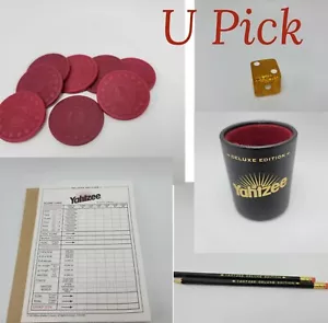 Yahtzee Deluxe Juego de Dados 1997 Repuesto de fichas de oro troquelado fichas 4734 - Imagen 1 de 14