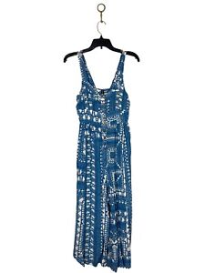 Plenty By Tracy Reese blue printed sleeveless wide leg Jumpsuit Size 0