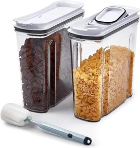 Cereal Organizer Set,Food Organizer with Lid,2Pack BPA-Free Plastic Storage Jars - Picture 1 of 9