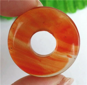 30x5mm Red Agate Donuts Pendant Bead HL82847 - Imagen 1 de 1