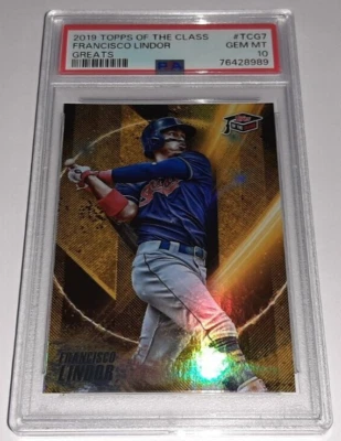 2019 Topps of the Class Greats Card #TCG7 Francisco Lindor PSA 10 Gem #d 182/299 - Image 1 of 3