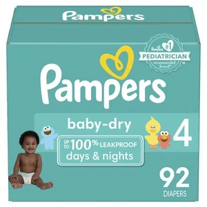 Pampers Baby Dry Size 4 Diapers Multicolor LockAway Channels 100 Leakproof Ni... - Picture 1 of 8