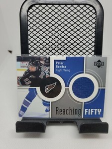 2002-03 UPPER DECK REACHING FIFTY 50-BO PETER BONDRA AUTHENTIC GAME USED JERSEY