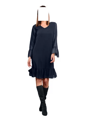 Alba Moda Chiffon Kleid mit Volantverarbeitung marine Gr. 46  1120463588 - Bild 1 von 4