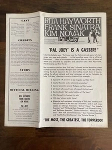 RARE Vintage Pal Joey Movie Pressbook Program 1957 Rita Hayworth, Frank Sinatra - Picture 1 of 9