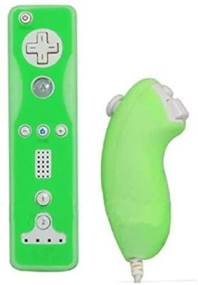 Nintendo Wii Remote Controller & Nunchuk 2 Tone Protective Skin Cover Green - Image 1 of 4