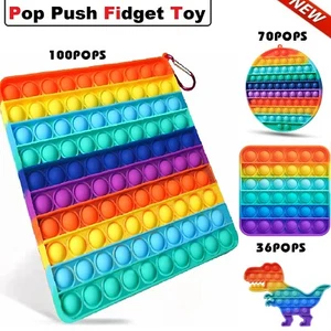 Popit Fidget Toy Push Bubble Sensory Stress Relief Kids Family Square Game Gift - Picture 1 of 30