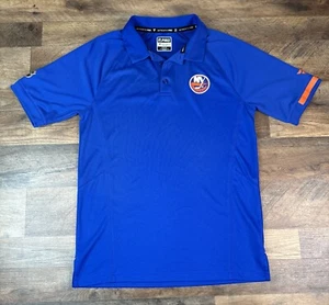 Men’s Fanatics Authentic Pro NY Islanders Polo Shirt NHL Size Medium Preowned - Picture 1 of 17