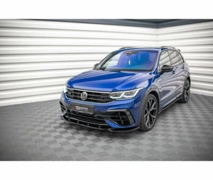 Labio de alerón CUP NEGRO para VW Tiguan MK2 II R R-Line FL alerón delantero labio V3 - Imagen 1 de 7