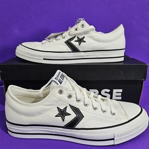 NEW Men's Shoes size 11 Converse All Star Player 76 Vintage White Black Low Top  - Afbeelding 1 van 10