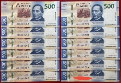 🇲🇽2017 $500 Crisp Uncirculated Bank-Fresh Mexican Pesos Mexico Juárez P-132a.2 - Image 1 of 4