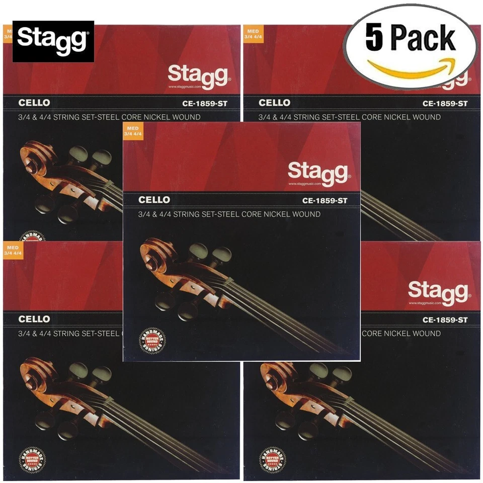5-PACK Stagg CE-1859-ST Nickel Wound Medium Strings for 4/4 or 3/4 Cello - Image 1 of 1