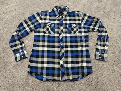 Camisa con botones Zoo York para hombre extra grande de franela a cuadros manga larga Foto 1 de 4