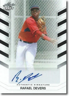Rafael Devers 2015 Leaf Draft autógrafo novato AUTO SP comparar Bowman cromo Foto 1 de 2