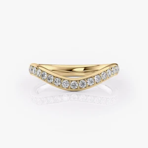 Engagement Band 3.0 MM Round Cut Diamond Lab Created 0.50 Ct 18K Yellow Gold - Picture 1 of 10