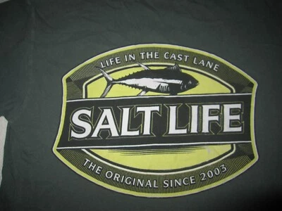 Camiseta SALT LIFE Logo Lavado de Sal Pesca SS Original Niños Talla Grande 10 12 Foto 1 de 4