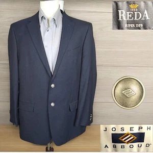 Joseph Abboud Blazer Jacket Mens 44L Navy Reda Double Vented Wool - Picture 1 of 12