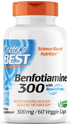 DOCTOR'S BEST, BENFOTIAMINE mit BenoPure 300 mg 60 Veg. Kapseln SUPER PREIS