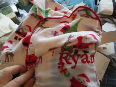 Pottery Barn Niños Adulto Franela Alegre Papá Noel Pijama Navidad Mediano Mono Ryan  Foto 1 de 2