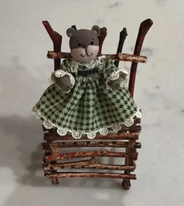 Dollhouse Miniature Dressed Bear Artist  1:12 Hand Sculpted Maureen Thomas - Picture 1 of 4