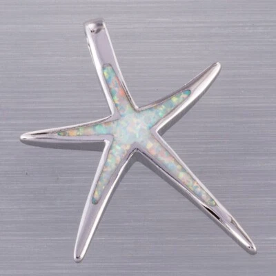 Colgante de opalita estrella de mar blanco ¡y collar de 18"! ¡ENVÍO GRATUITO EN ESTADOS UNIDOS! Foto 1 de 2