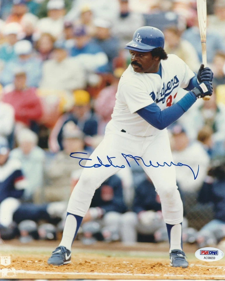 Eddie Murray Los Angeles Dodgers Signed 8x10 Photo PSA - Image 1 of 1