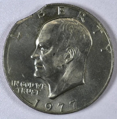 1977 Eisenhower Dollar Curved Clip UNC - Image 1 of 2