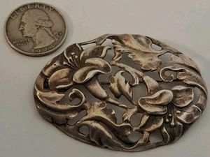 Spilla spilla ART NOUVEAU argento sterling figura fiore tridimensionale floreale GIGLIO - Foto 1 di 7