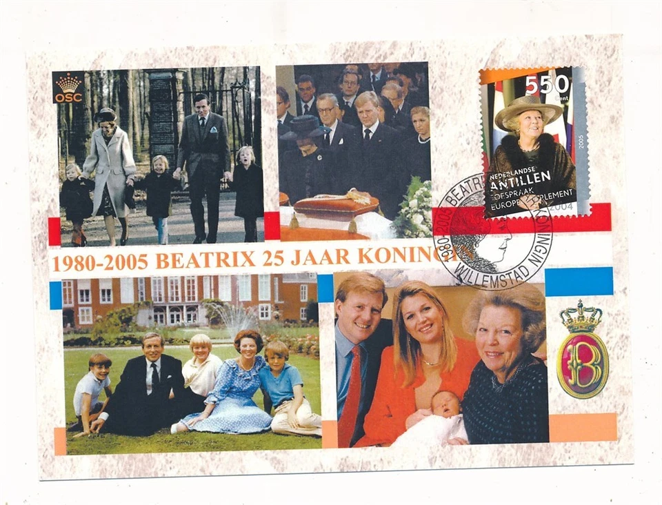 D434074 Antillas Neerlandesas Tarjeta Máxima Realeza 25 Años Reina Beatriz Foto 1 de 1