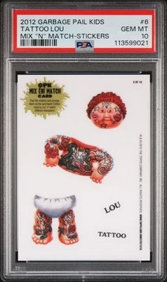 2012 Garbage Pail Kids GPK Brand New Series BNS1 Mix 'N' Match TATTOO LOU PSA 10 - Image 1 of 2