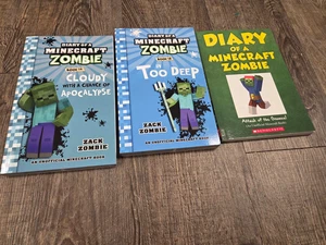Diary of a Minecraft Zombie Books Lot of 3 Too Deep Cloudy Apocalypse - Bild 1 von 3