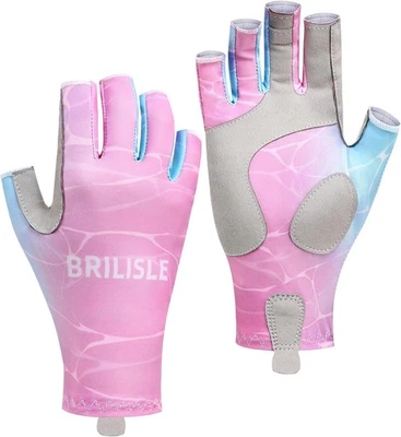 Guantes de pesca para mujer UPF 50+, protección solar UV pequeños, rosa degradado  Foto 1 de 4