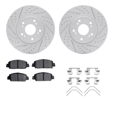 For Honda Accord 13-23 Drilled & Slotted Front Brake Kit w Optimum Pads Foto 1 de 3