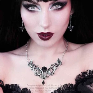 Alchemy Gothic Baroque Rose Necklace -Brand New - Picture 1 of 2
