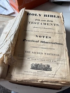 Antique 1814 Nuttall Fisher & Dixon Liverpool Large Illustrated Holy Bible - Picture 1 of 24