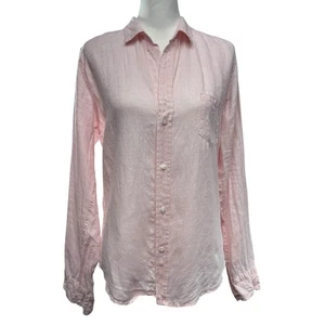 FRANK & EILEEN Barry Hemd mit Knopfleiste 100% Leinen Damen Größe M V-Ausschnitt Langarm - Bild 1 von 8