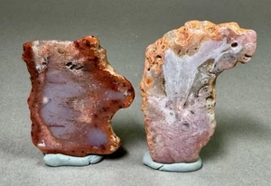 Beautiful Moroccan Agate. 2 Pieces. Mirror Polished Both Sides. - Picture 1 of 3