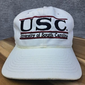 Cappello Berretto Vintage South Carolina Gamecocks Snap Back Bianco Il Gioco Split Bar Uomo - Foto 1 di 9