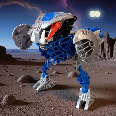 Juego completo LEGO BIONICLE Gahlok-Kal azul naranja 8578 vintage con bote Foto 1 de 4