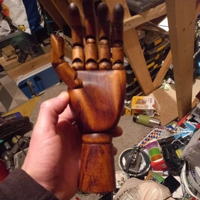 Vintage 1960's Wooden articulated hand artists drawing painting figure model - Image 1 of 4