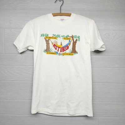 Vintage Jerzees By Russell Funny Retirement Tshirt Size M - Image 1 of 4