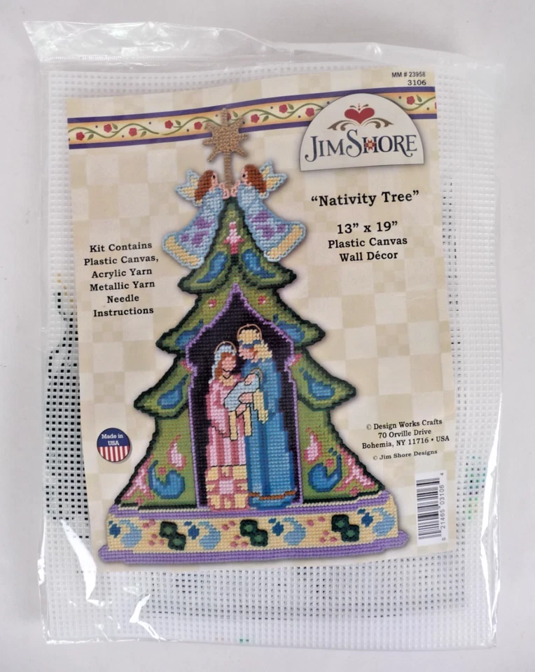 JIM SHORE NATIVITY TREE Cross Stitch Kit Plastic Canvas Wall Décor  3106 SEALED - Image 1 of 4